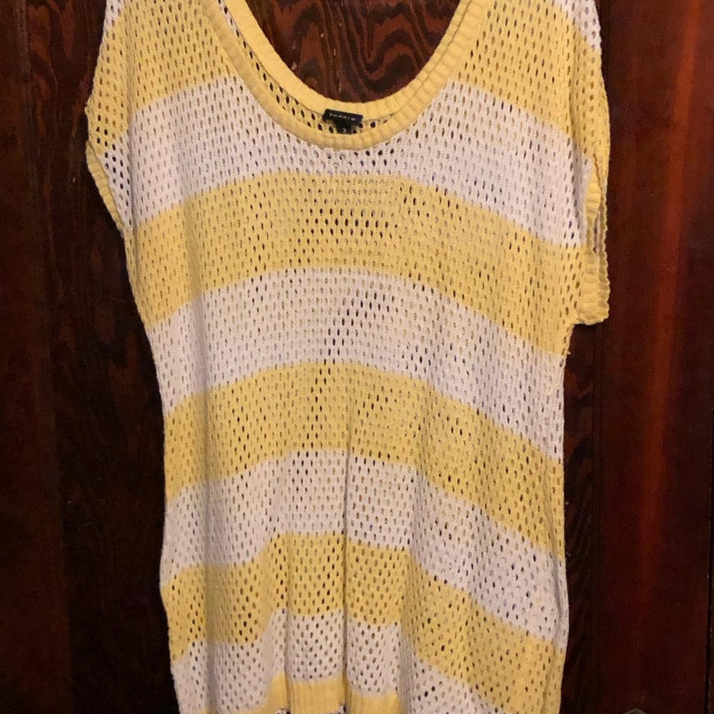Torrid Yellow and White Relaxed Oversized Tunic